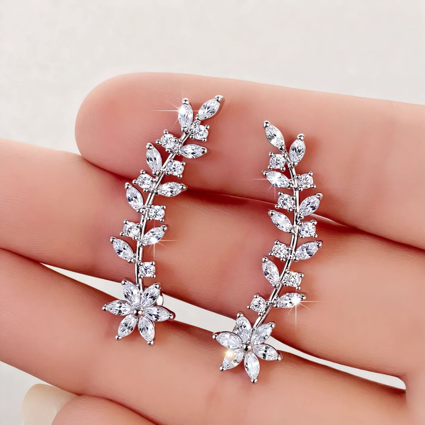 Boucles D'oreilles Grimpantes Tige de Fleur Esthétique