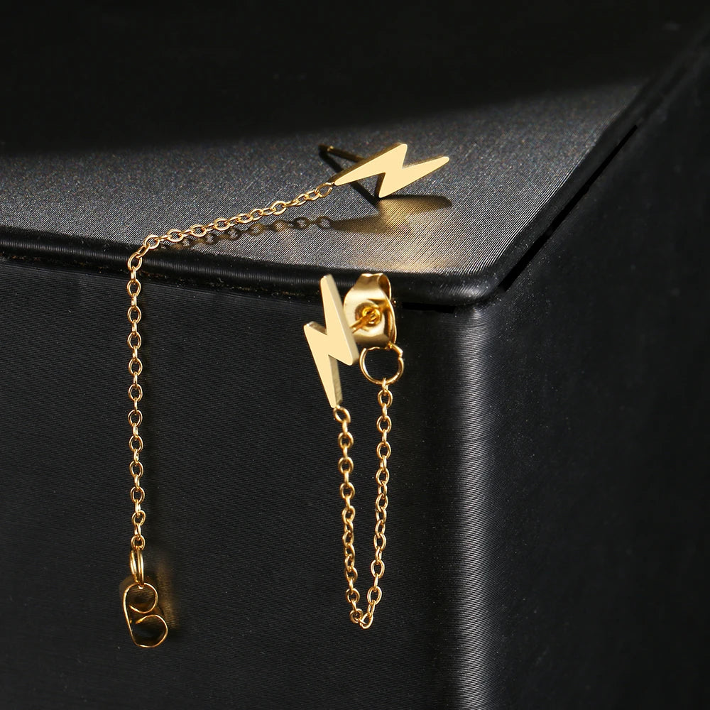 Boucles D'oreilles Éclair en Chaine