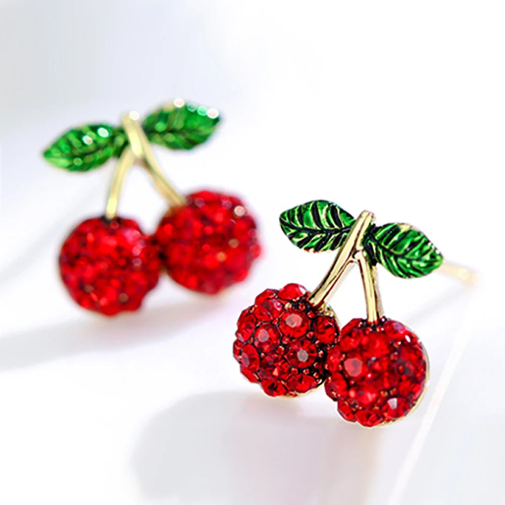 Boucles D'oreilles Cerise Scintillante