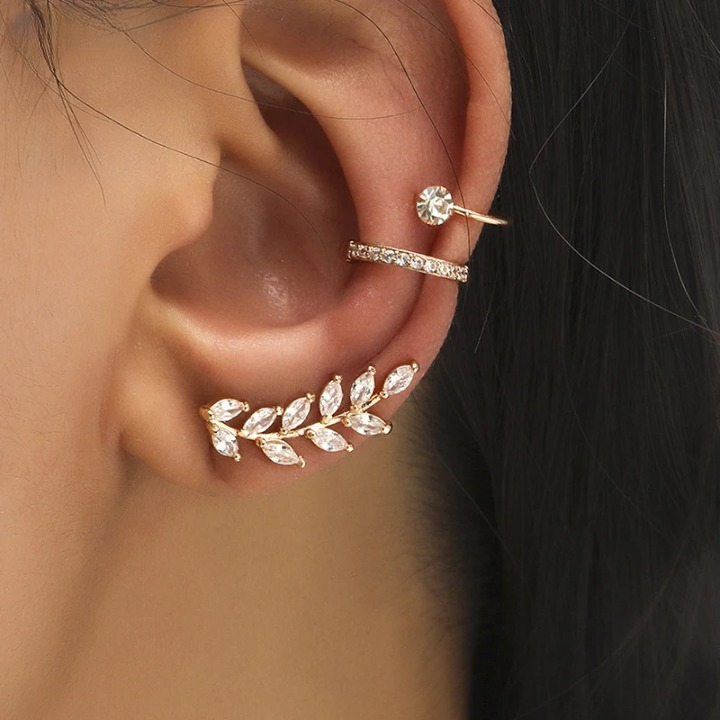Boucles D'oreilles Feuille Céleste