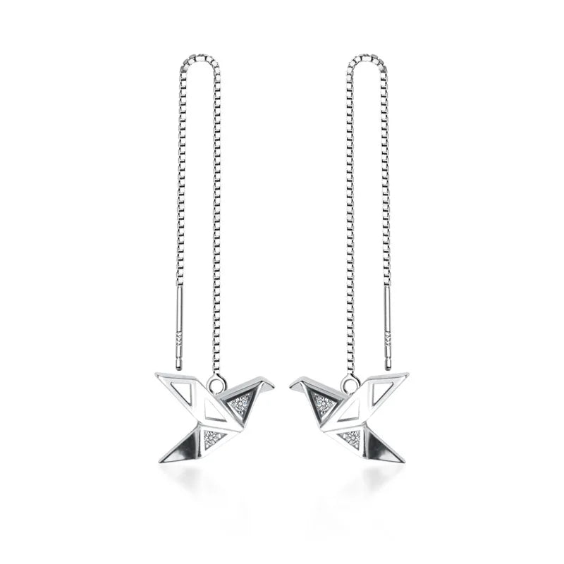 Boucles D'oreilles Origami en Argent