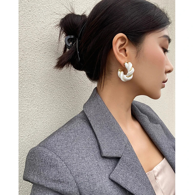 Boucles D'oreilles Cuir Torsadé