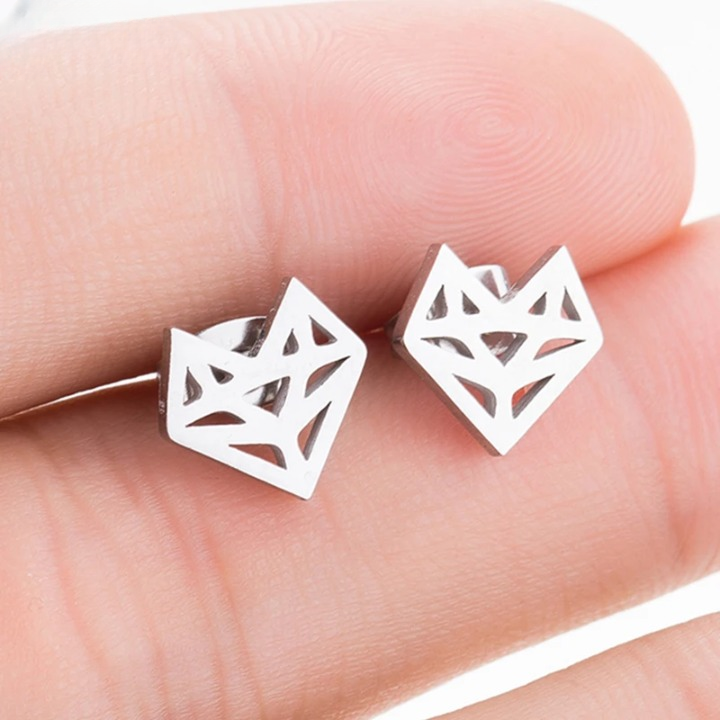 Boucles D'oreilles Origami Tête de Loup