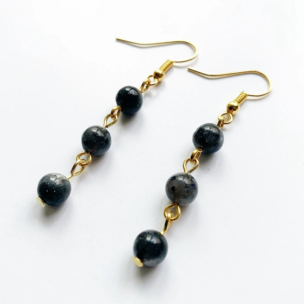 Boucles D'oreilles Labradorite Perles
