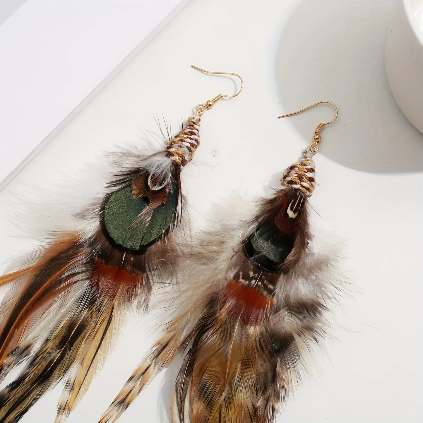 Boucles D'oreilles Plume Multicolore
