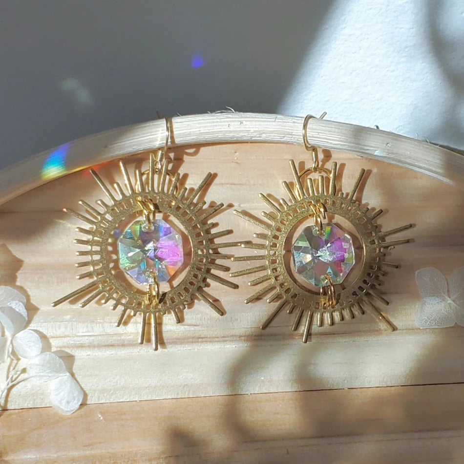 Boucles D'oreilles Soleil Scintillant