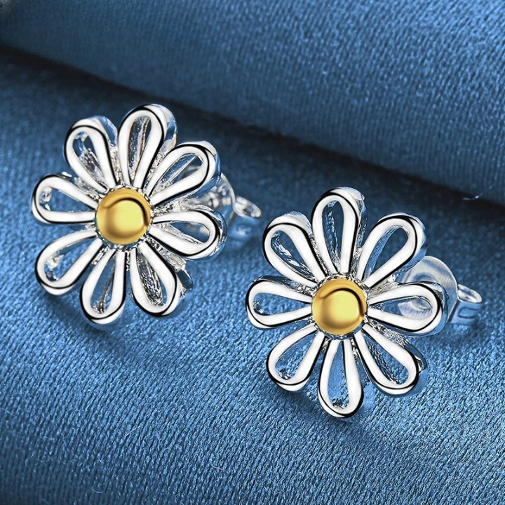 Boucles D'Oreilles Marguerite en Argent