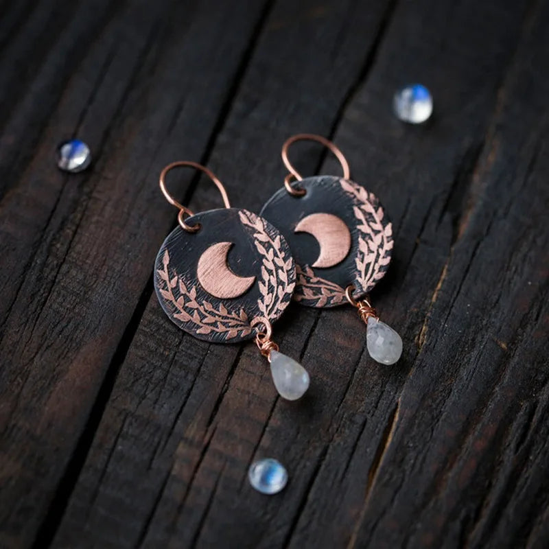 Boucles D'oreilles Lune Vintage
