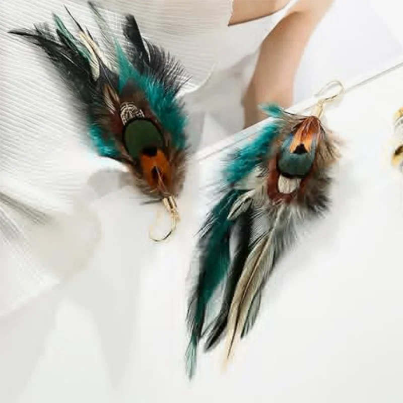Boucles D'oreilles Plume Suspendue