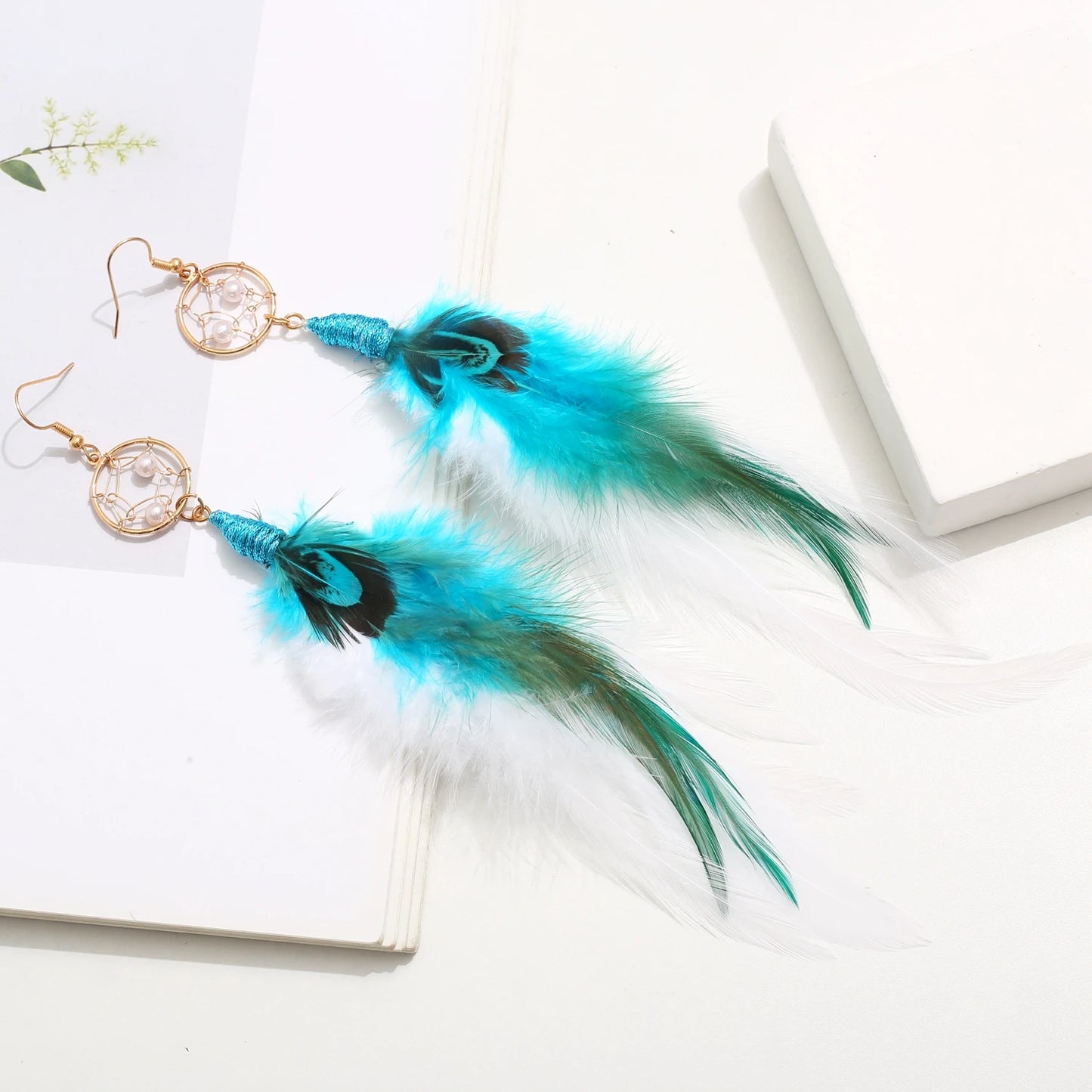 Boucles D'oreilles Plume Festive