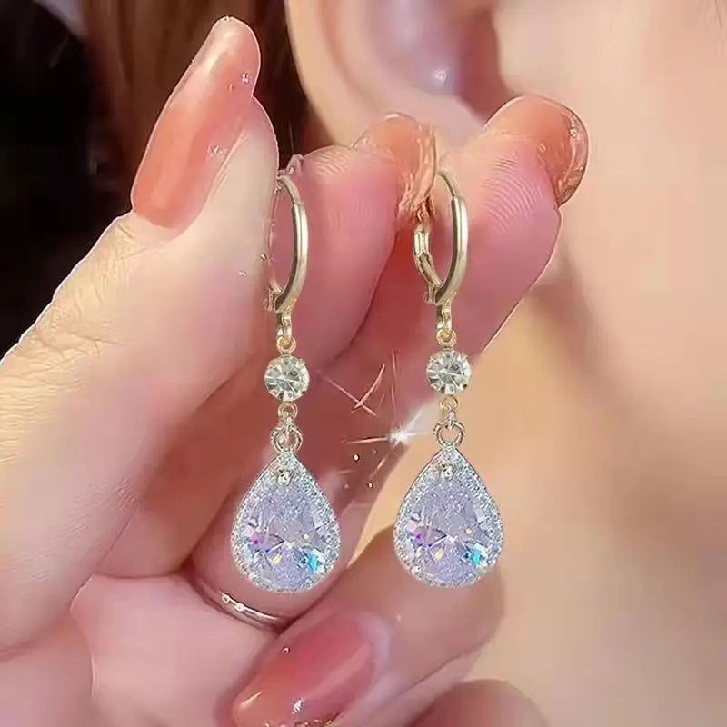 Boucles D'oreilles Goutte Cristal Brillant
