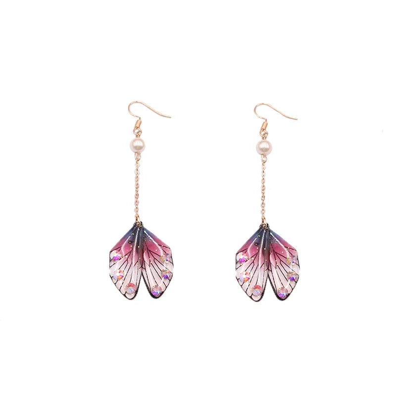 Boucles D'oreilles Femme Papillon en Chaine