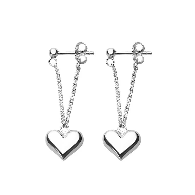 Boucles D'Oreilles Pendantes en Forme de Cœur