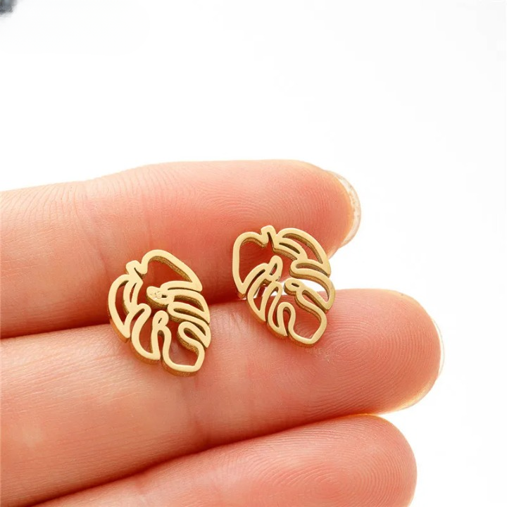 Boucles D'oreilles Feuille de Palmier