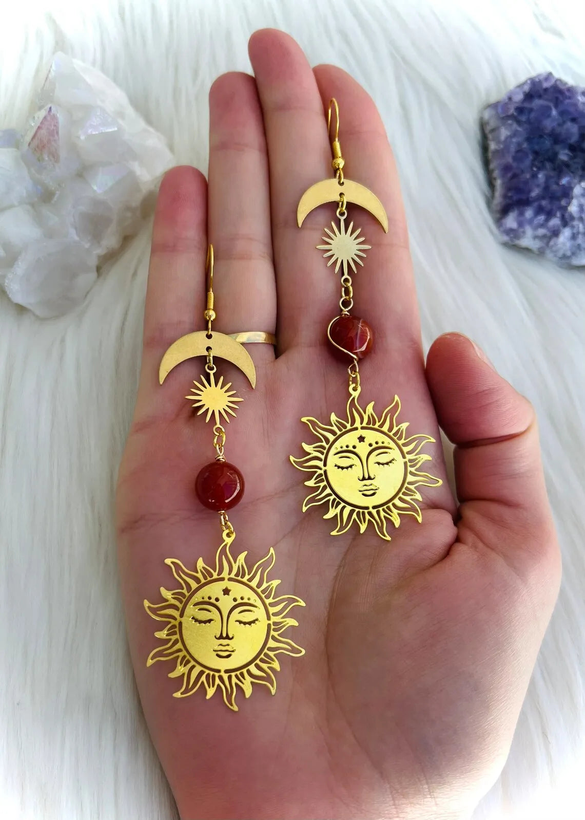 Boucles D'oreilles Soleil Brillant
