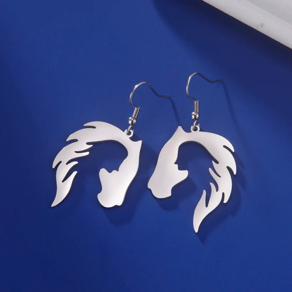 Boucles D'oreilles Cheval Argenté