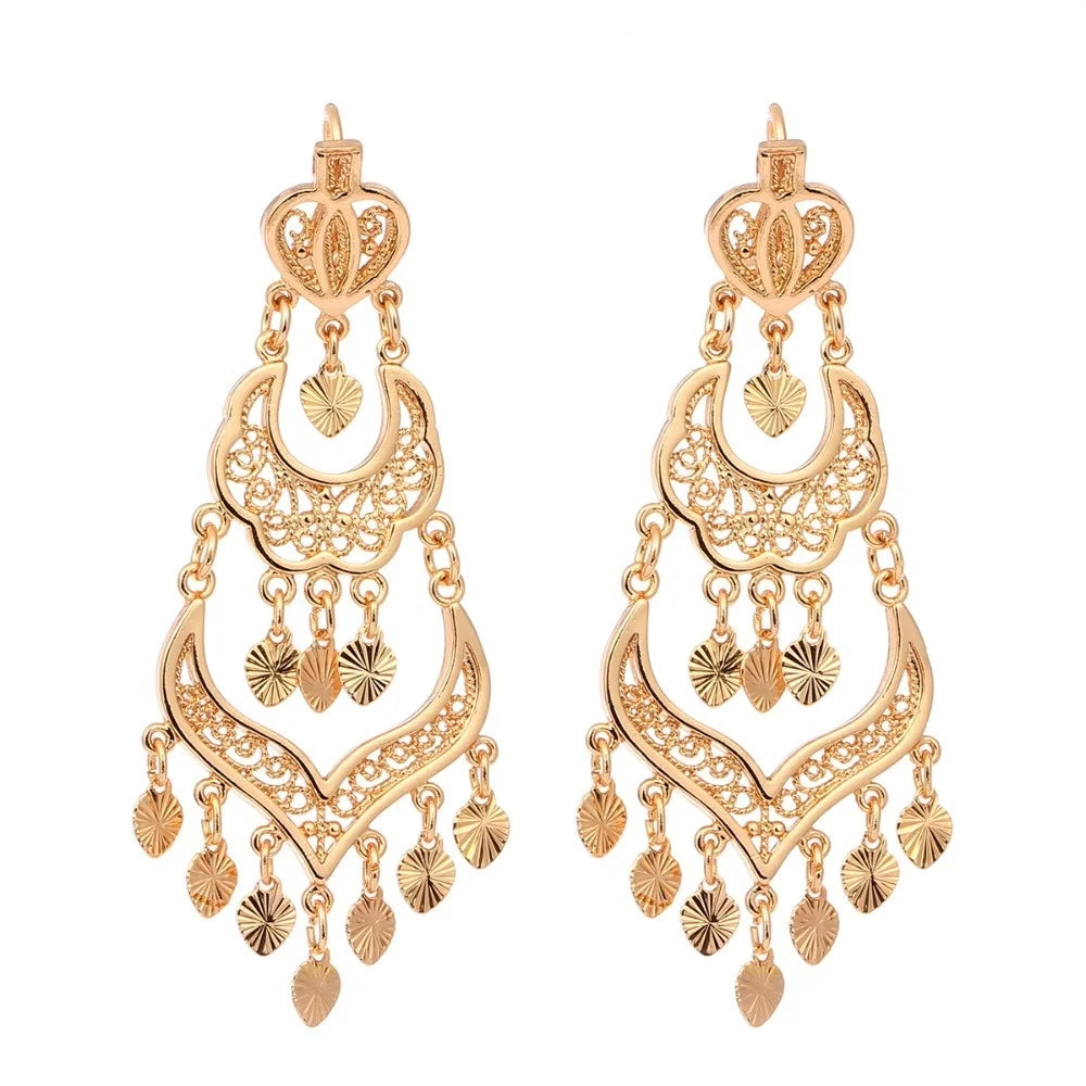 Boucles D'oreilles Savoyarde avec Petits Pendants