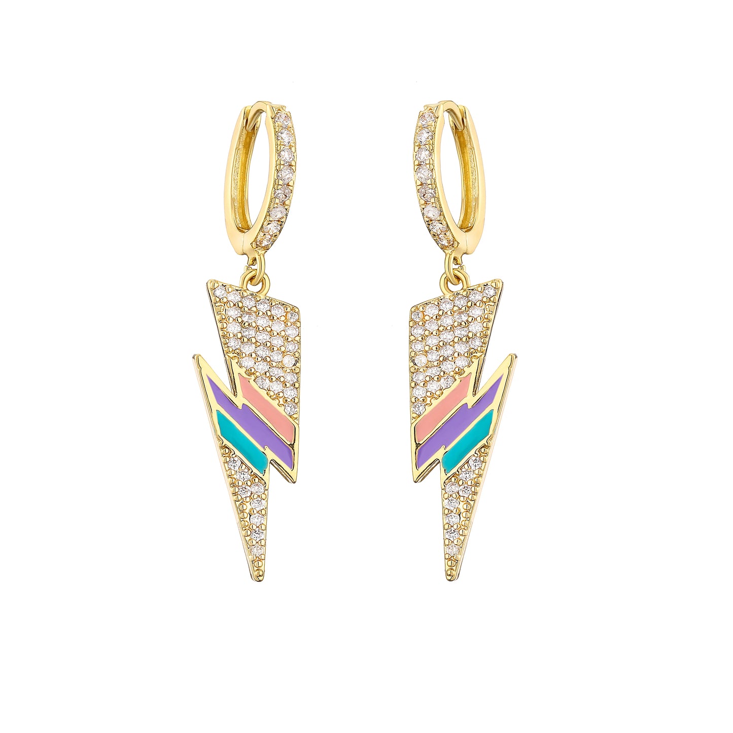 Boucles D'oreilles Éclair Doré