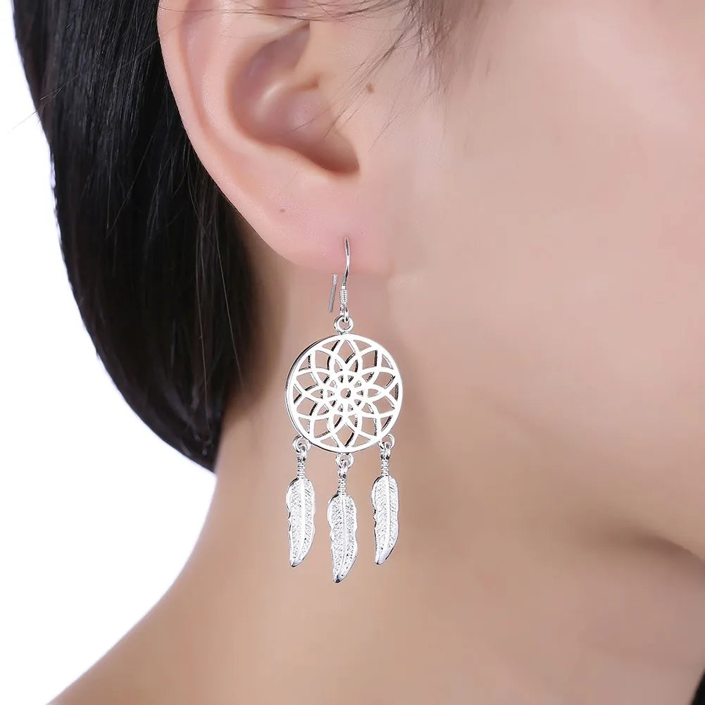 Boucles D'oreilles Argent Attrape Rêve