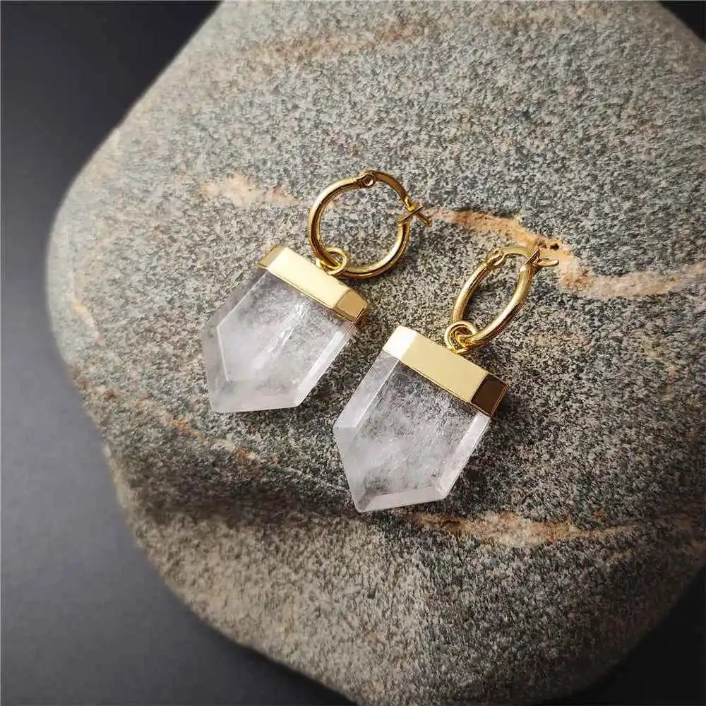 Boucles D'oreilles Transparente Quartz