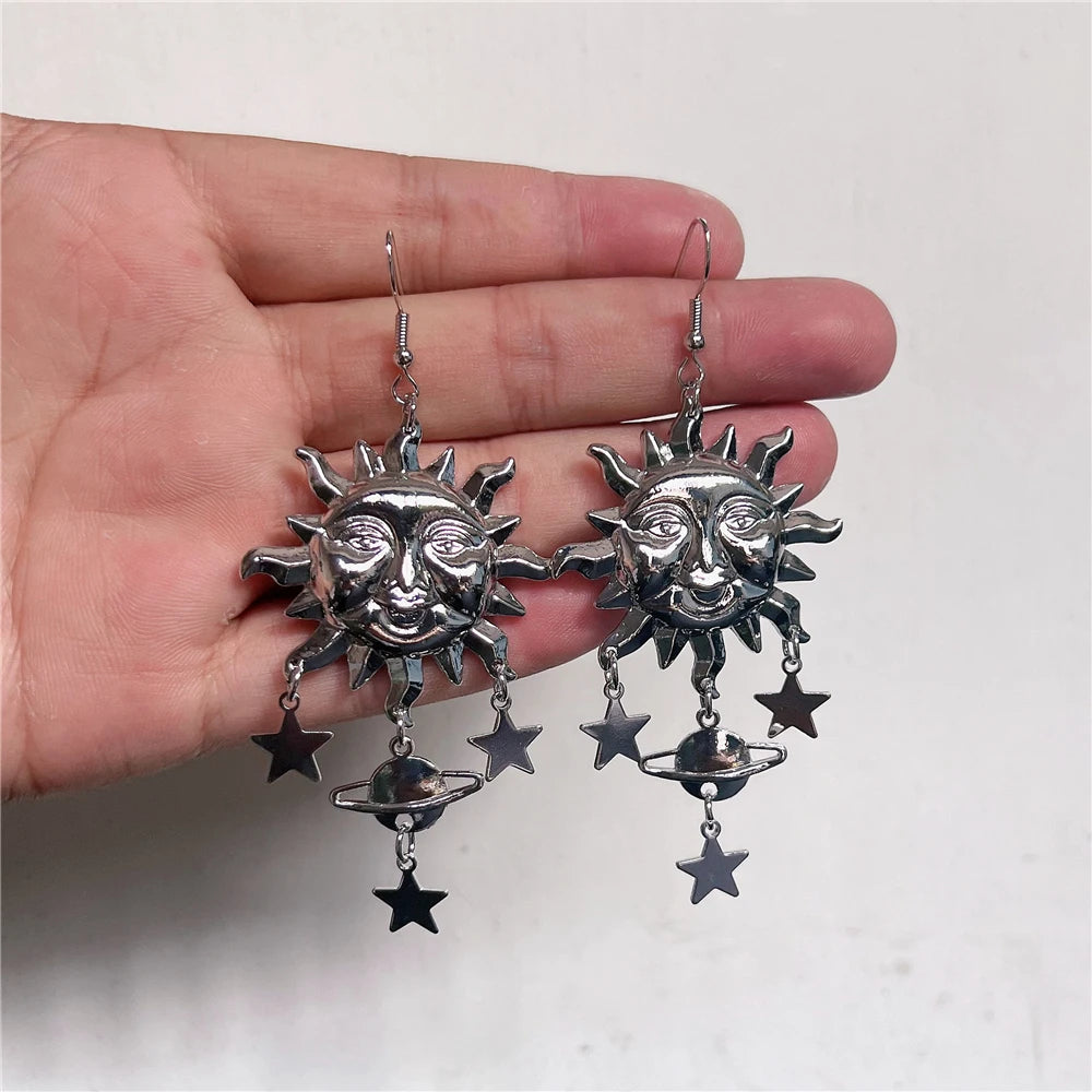 Boucles D'oreilles Soleil Pendentif Planète