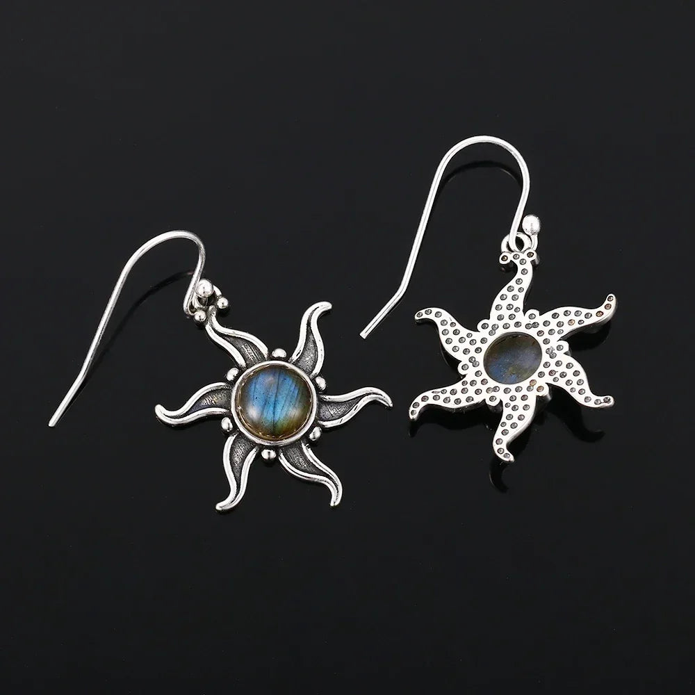 Boucles D'oreilles Labradorite Soleil