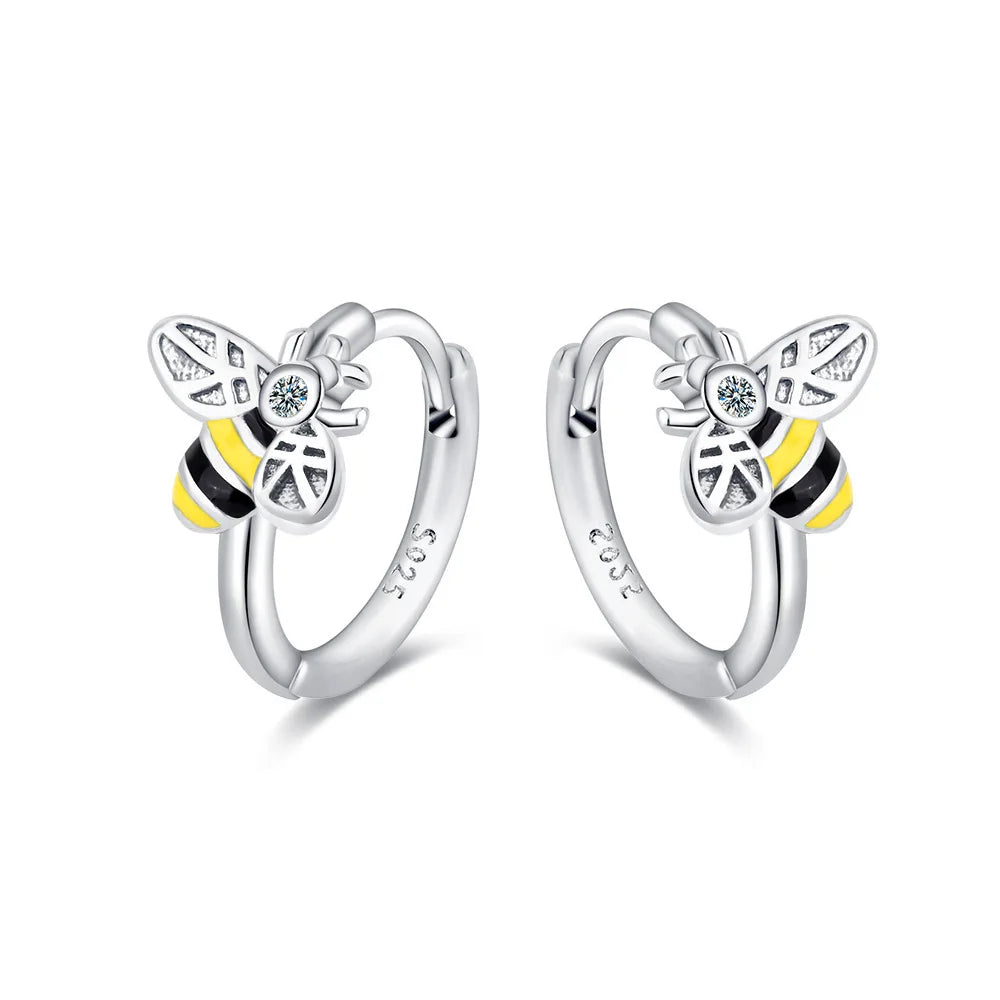 Boucles D'oreilles Abeille Argentée
