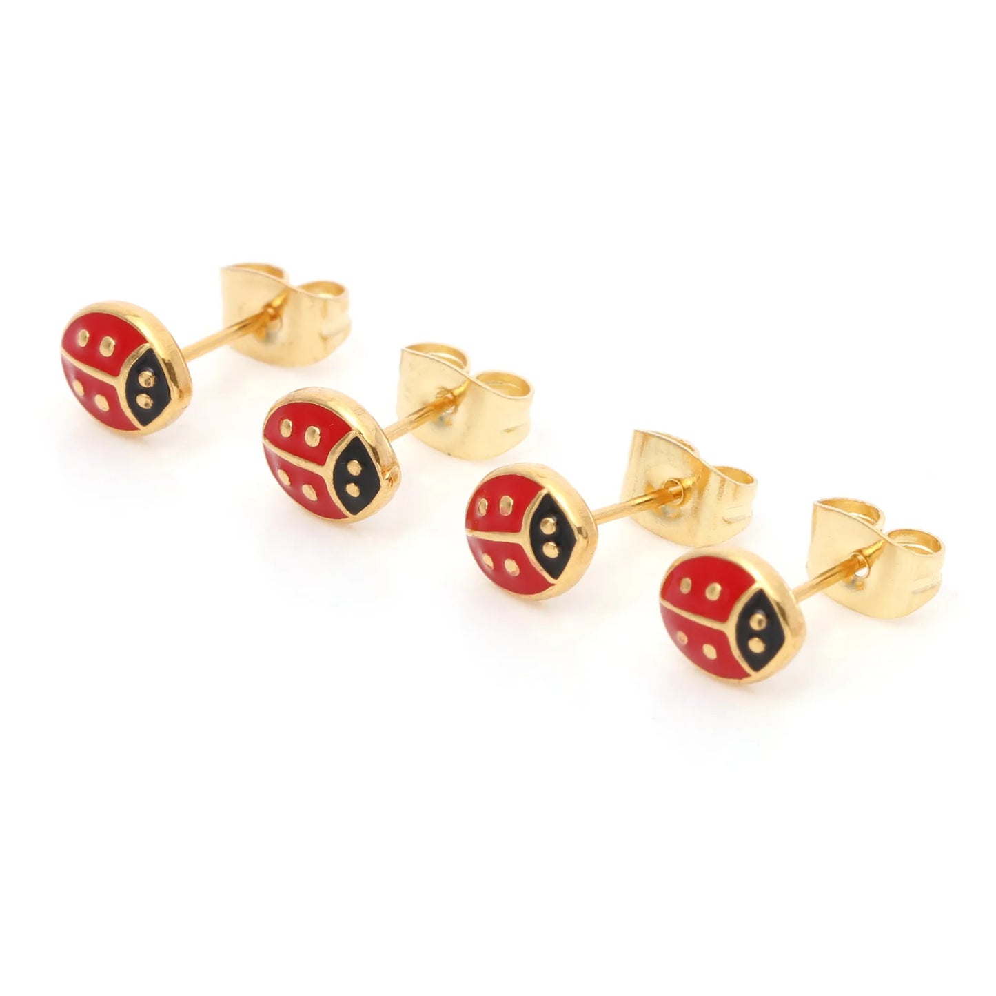 Boucles D'oreilles Coccinelle Minimaliste