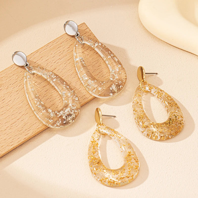 Boucles D'oreilles Transparente Pendentifs