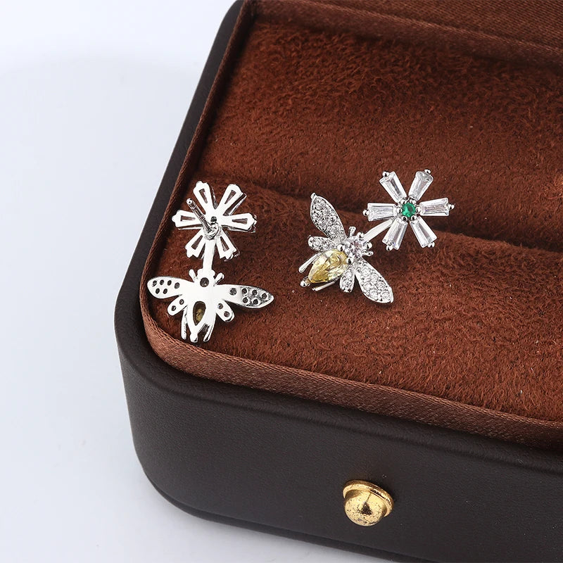 Boucles D'oreilles Abeille Avec Pierres