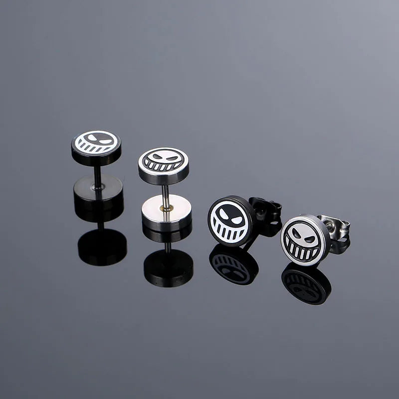 Bijoux Boucles D'Oreilles Homme Tête De Mort Crâne Gothique Diable