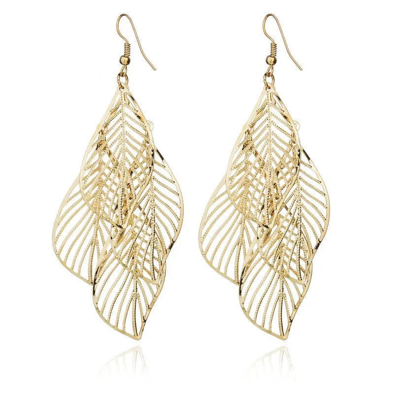 Boucles D'oreilles Feuille Mystique