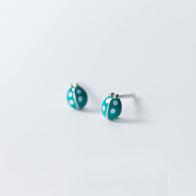 Boucles D'oreilles Coccinelle Turquoise