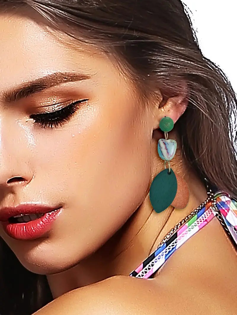 Boucles D'oreilles Bois Pétales