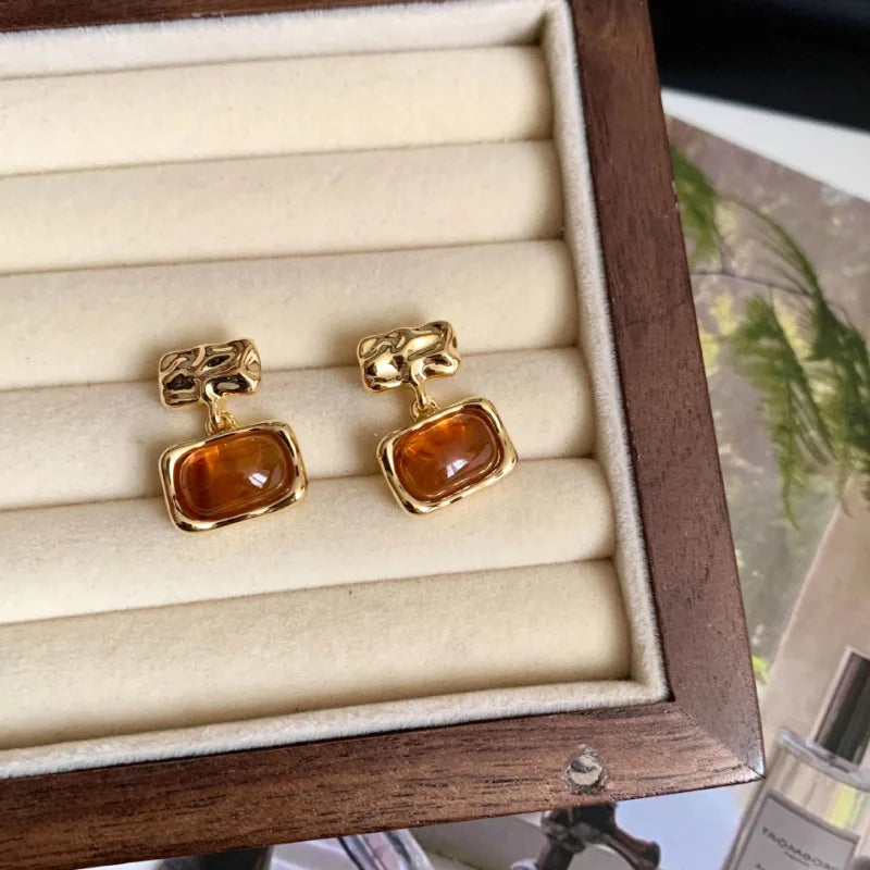 Boucles D'oreilles Rectangulaire en Résine