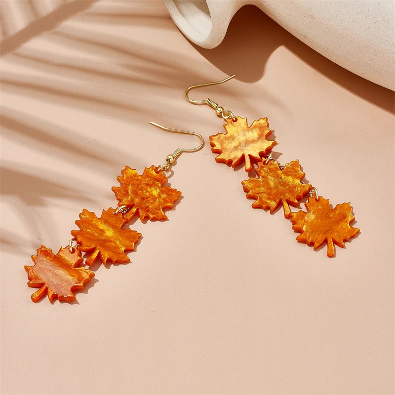 Boucles D'oreilles Feuille Châtaignier