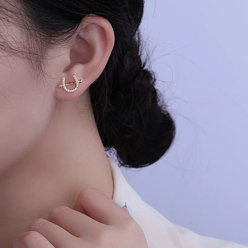 Boucles d'oreilles Brillantes Fer à Cheval