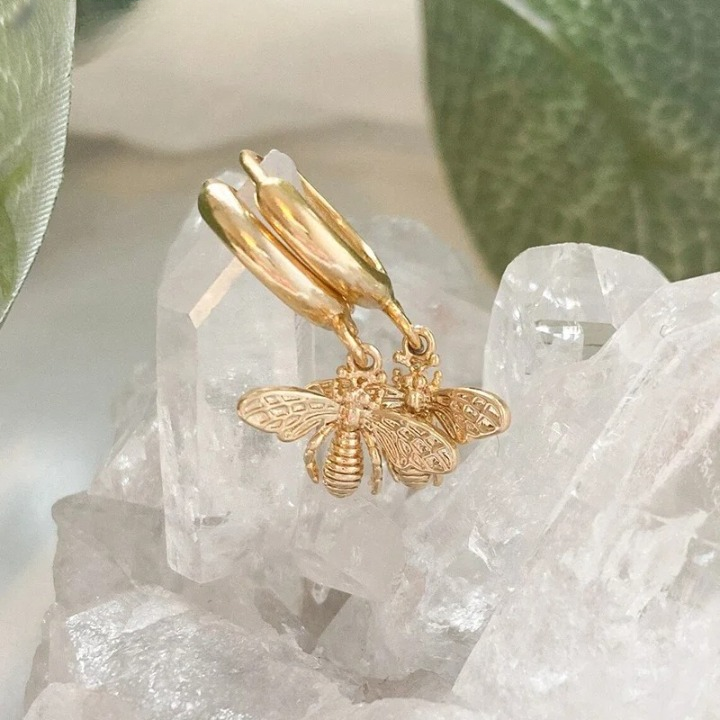 Boucles D'oreilles Abeille Or