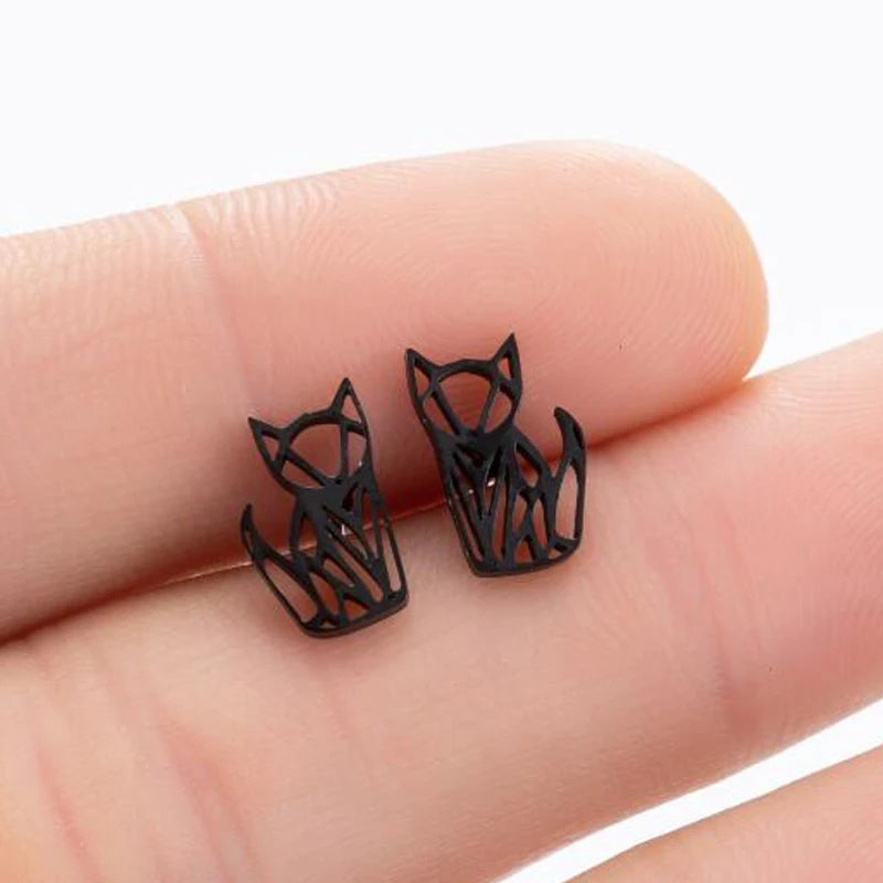 Boucles D'oreilles Origami Chat