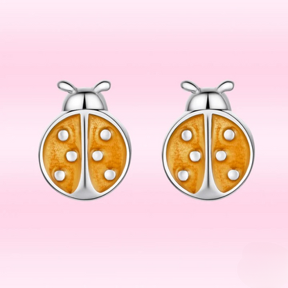 Boucles D'oreilles Coccinelle Orange