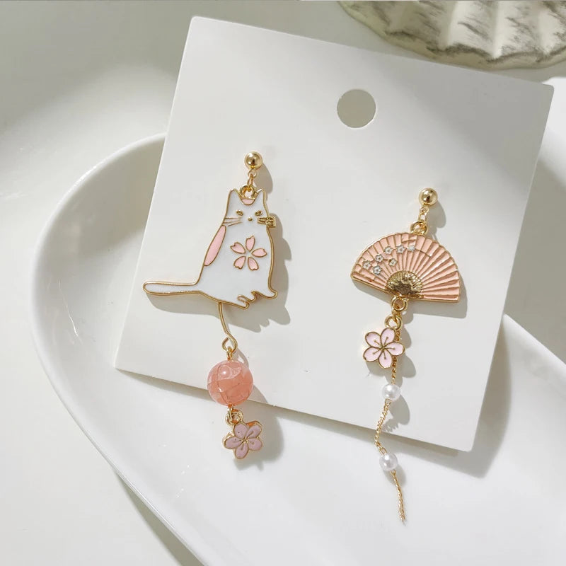 Boucles D'oreilles Chat Japonais