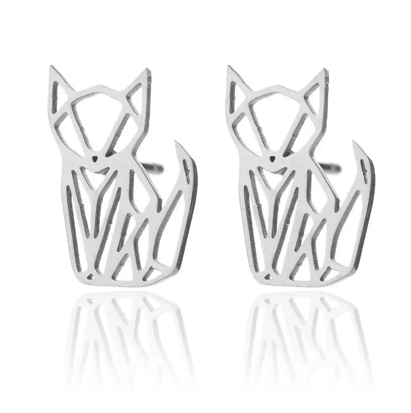 Boucles D'oreilles Origami Chat