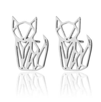 Boucles D'oreilles Origami Chat