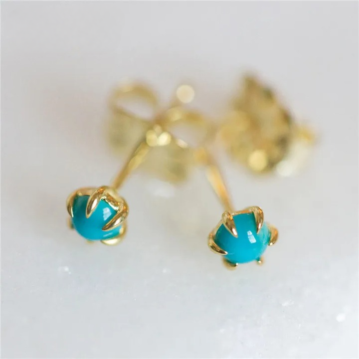 Boucles D'oreilles Turquoise Minimaliste