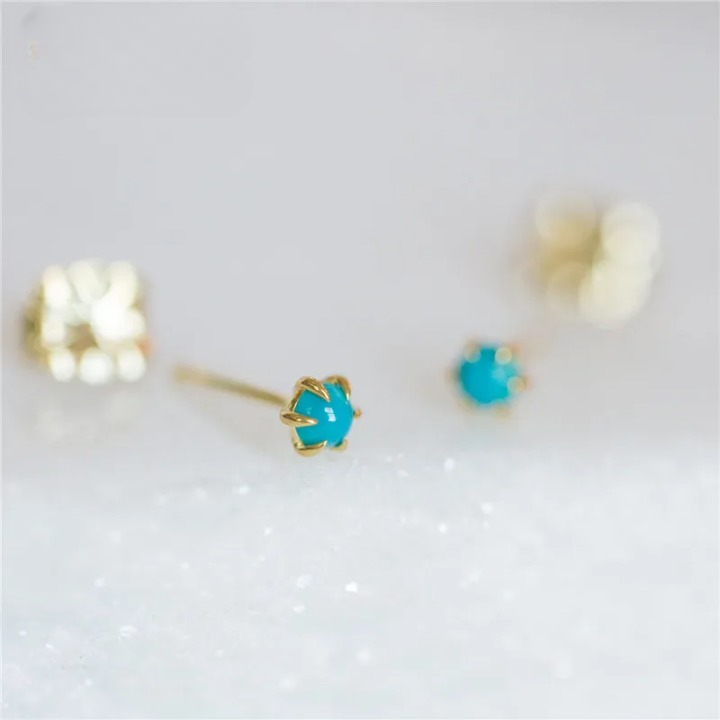 Boucles D'oreilles Turquoise Minimaliste