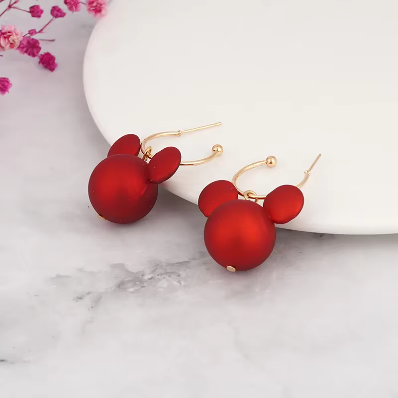 Boucles D'oreilles Disney Mickey Rouge