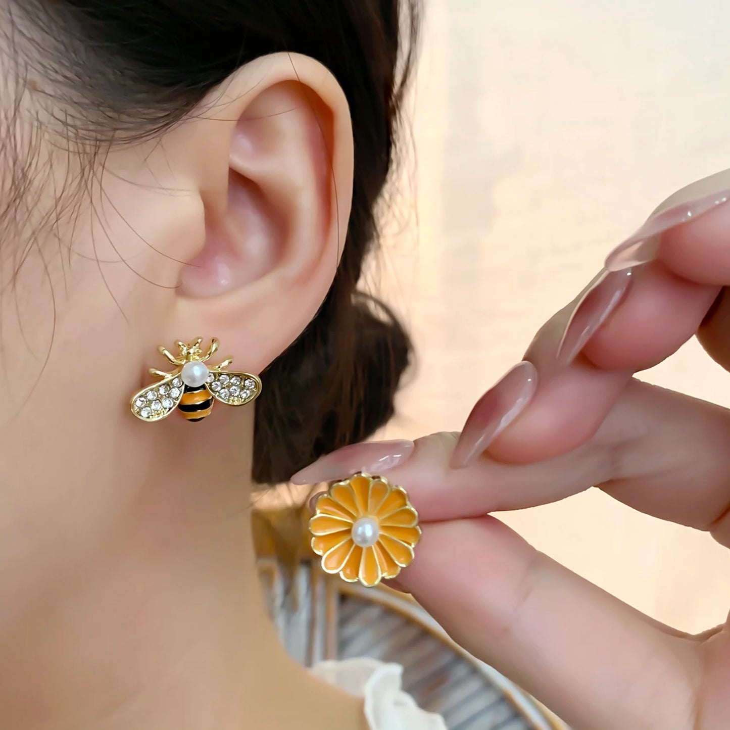 Boucles D'oreilles Abeille Pour Femme