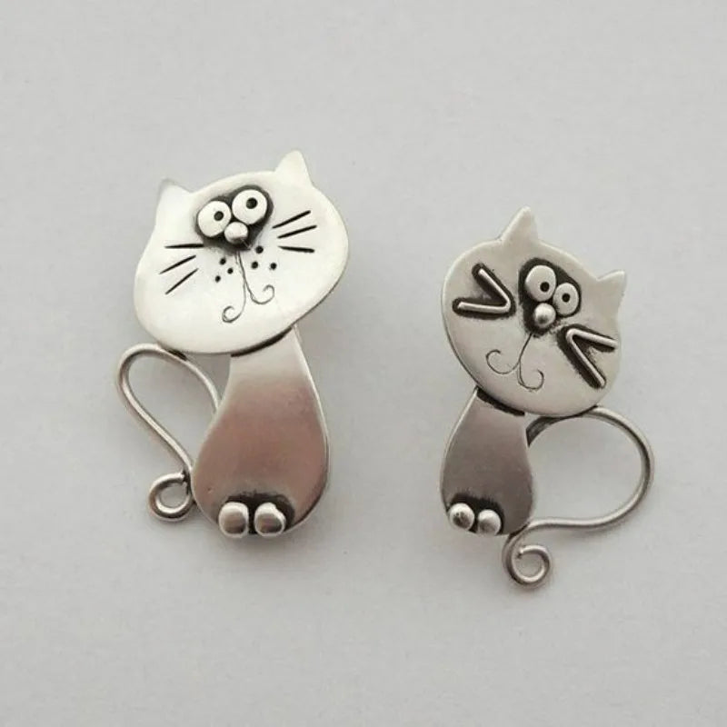 Boucles D'oreilles Chat Asymétriques