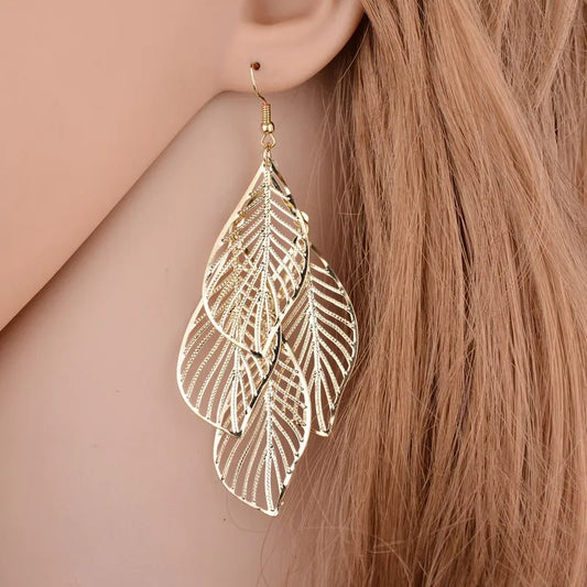 Boucles D'oreilles Feuille Mystique