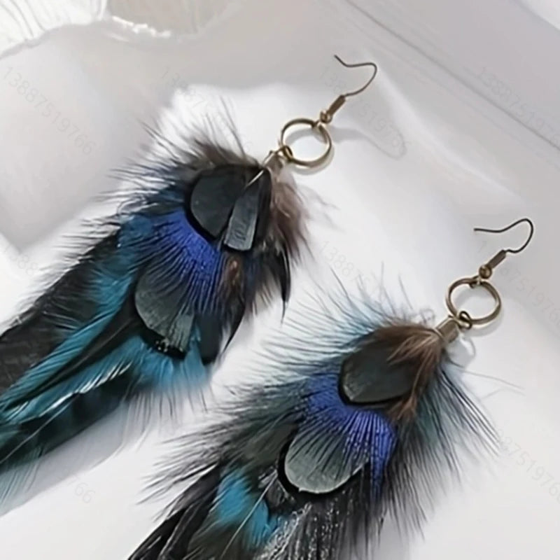 Boucles D'oreilles Plume Ethnique